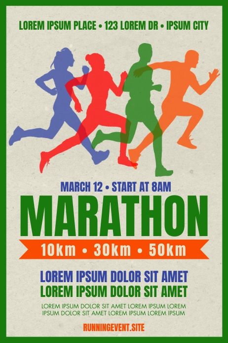 MARATHON POSTER Marathon Poster Design, Marathon Design, Marathon Poster, Running Poster, Marathon Posters, Running Posters, Run Club, Fundraiser Flyer, Poster Template Free