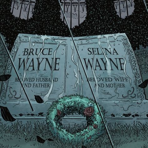 bruce wayne and selina wayne (kyle) grave. batman and catwoman. Bruce And Selina Comics, Selina Kyle X Bruce Wayne, Batman X Catwoman Bruce X Selina, Selina Kyle And Damian Wayne, Selina X Bruce, Selena And Bruce, Selina Kyle Pregnant, Bruce Wayne X Selina Kyle, Catwoman X Batman