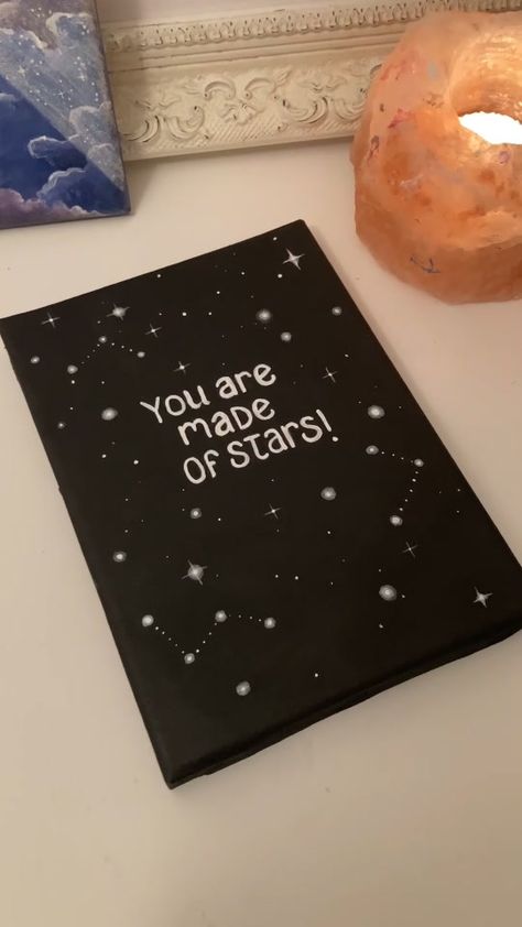 Shelly Clouds(@shellyclouds) on TikTok: How I make my stars ✨ glowy✨ step-by-step! Wait til the end to see the full effect!💖 #acrylicpaint #fyp Astrology Canvas Painting, Star Paintings Easy, Cute Thing To Paint, How To Paint Stars, Painting Ideas Stars, Stars Painting Easy, Amor Painting, Canvas Quote Paintings, Star Painting Ideas