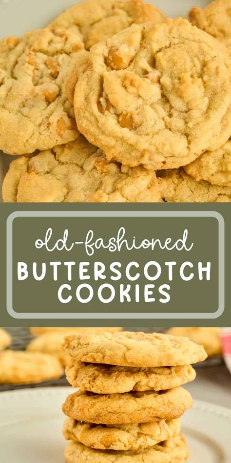 Butterscotch Cookies Recipes, Butterscotch Chip Cookies, Butterscotch Recipes, Drop Cookie, Butterscotch Cookies, Butterscotch Chips, Drop Cookies, Lost 100 Pounds, Soft Cookie