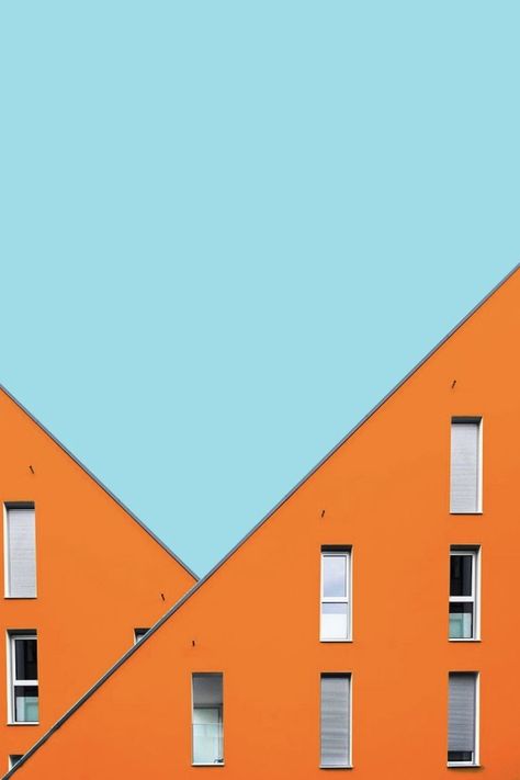 ... composition in sky blue and tangerine orange | the bold colours of architecture /// #orange #blue #architecture Architecture Wallpaper Aesthetic, Architecture Drawing Presentation, Architecture Drawing Sketchbooks, Architecture Drawing Plan, Colour Architecture, Interior Architecture Drawing, Graphisches Design, Minimal Photography, Architecture Wallpaper