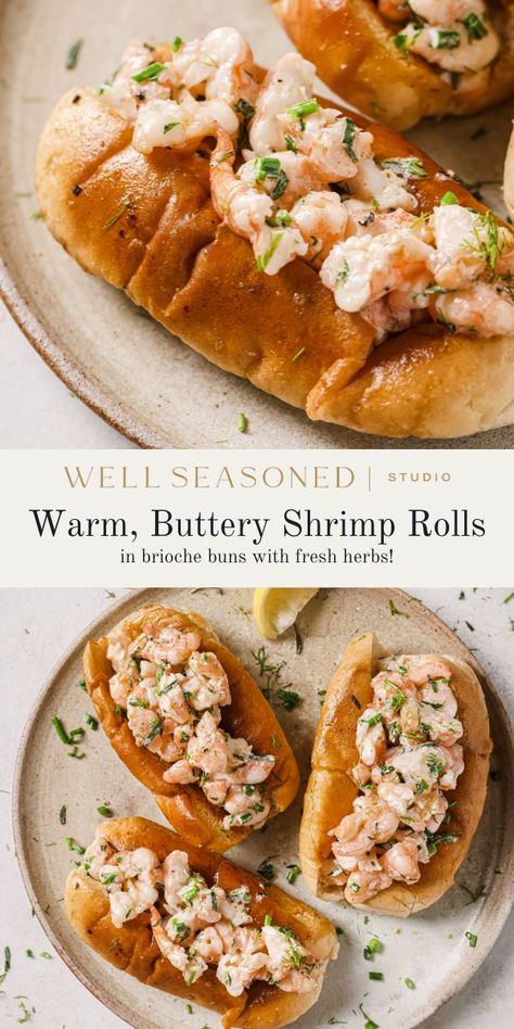 Shrimp Sandwich Roll, Chopped Shrimp Recipes, Shrimp Poboy Sandwich, Shrimp Rolls Sandwich, Shrimp Melt, Shrimp Roll Recipe, Fresh Summer Recipes, Shrimp Rolls Recipe, Shrimp Butter