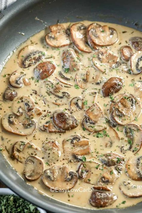 Mushroom Dijon Cream Sauce, Mustard Cream Sauce Recipe, Vegetable Cream Sauce, Brandy Dijon Cream Sauce, Mushroom Garlic Cream Sauce, Mushroom Mustard Sauce, Mustard Thyme Sauce, Cream Of Mushroom Sauce For Chicken, Scallion Cream Sauce