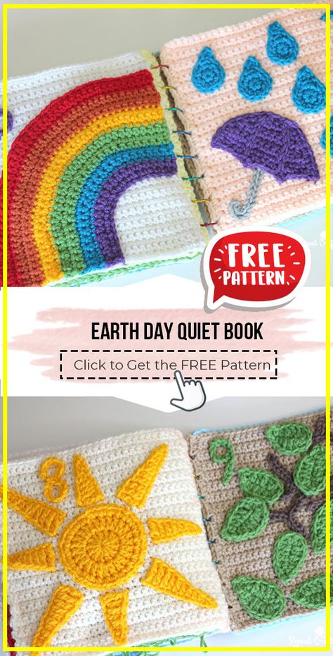 Crochet Playbook Free Pattern, Crochet Books Pattern, Quiet Book Patterns Crochet, Amigurumi Book Pattern, Crochet Activity Book Free Pattern, Quiet Book Crochet Patterns Free, Sensory Book Crochet, Crochet Book Pattern Free, Quiet Book Free Patterns