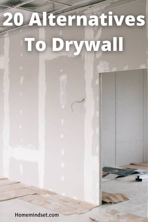 Want to know the alternatives to drywall? In this complete guide, well give you the top 20 list plus so much more. Wall Building Ideas, Replacing Paneling With Drywall, Basement Drywall Alternative, How To Put Up Walls In Basement, Paneling For Basement Walls, Frame A Basement Wall, Diy Interior Wall Ideas, Covering Unfinished Basement Walls, How To Build Walls In Basement