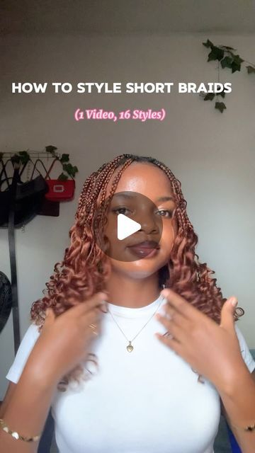 Zoba.es | Lifestyle Content Creator • YouTuber👸🏽🤎 on Instagram: "How To  Style Short Braids🤎🌸-Which style looked really good on me ?  Let me know in the comment section  Hair Details: I used the @lushhairnigeria wow braids in Colour 30🤎  follow @zoba.es for more contents 👸🏽🤎 {how to style braids , hair day, short braids, braids, trending hairstyles, affordable hairstyles, boho braids, short hairstyle inspo}  #howtostylebraids #knotlessbraids #braids #curlyhairstyles #exploremore #hairinspo #hairstyletutorial #easywaytostylebraids #knotless #knotlessbraids #braids #shortbraids #shorthair #boho #bohostyle #bohobraids #boxedbraids #simplehairstyles #simplehairstyle #curls #braid #braidstyles #braidideas #braid #braider #shortbraids #hairstyle #hairstyle #hairstyles #hairinspo #hairin Hairstyles For Short Boho Knotless, Styles For Short Boho Knotless Braids, Ways To Style Short Box Braids, Styling Short Braids With Curly Ends, How To Style Short Knotless Braids With Curls, Styling Short Boho Braids, Short Braiding Styles For Black Women, Knot Less Braids Hairstyles With Curls, Styles For Short Box Braids