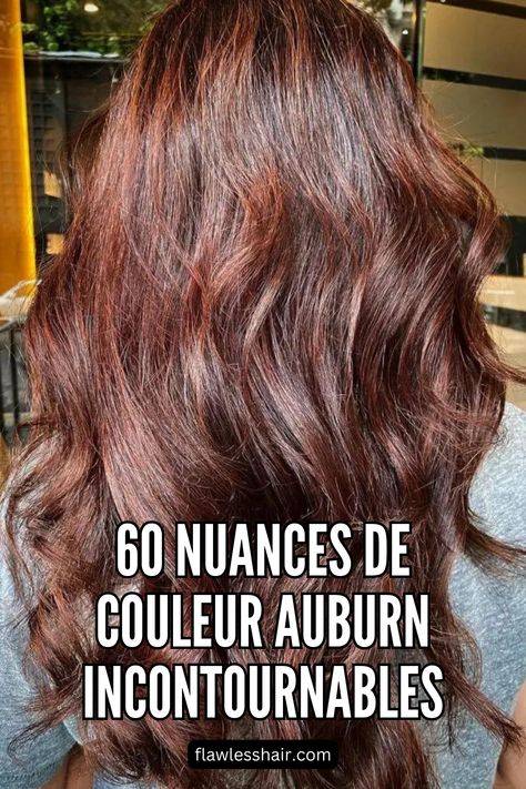 Quelle est la différence entre l'auburn et l'acajou, qui sont tous deux une combinaison de rouge et de brun ? L'acajou a généralement des nuances violettes.// Crédit photo : Instagram @eltonsteve Auburn Two Tone Hair, Auburn Hair Color Swatches, Auburn Full Highlights, Auburn Henna Hair, Balayage Auburn, Hair Color Auburn Shampoo & Conditioner, Roux Auburn, Photo Instagram, Auburn