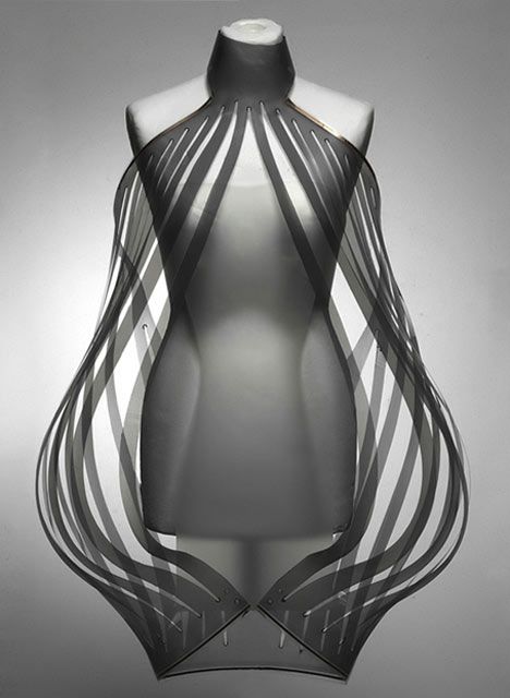 Wearable Art - interactive transparency-shifting dress with sculptural silhouette - fashion technology; 3D fashion // Studio Roosegaarde + V2 Eye Fashion Clothes, Fashion And Technology, Sculptural Fashion Wearable Art, Silhouettes Fashion, 3d Fashion Design, 3d Printed Dress, Structured Fashion, 3d Clothes, Architectural Fashion