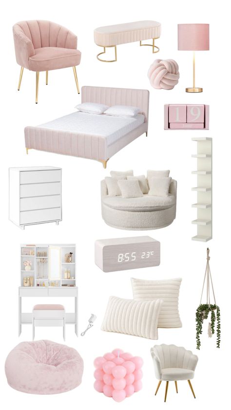 soo cuteee🤍🎀 Bedroom Vanity Set, Room Wishlist, White Room Decor, Preppy Room Decor, Girly Room, Preppy Room, Modern Disney, Redecorate Bedroom, Room Idea