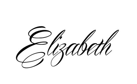 Tattoo Name Elizabeth using the font style Mardian Elizabeth Tattoo Design, Elizabeth Signature Ideas, Elizabeth Name Tattoo Design, Isabelle Tattoo Name, Elizabeth In Cursive, Elizabeth Name Tattoo, Name Tattoos On Neck, Tatto Name, Elizabeth Name