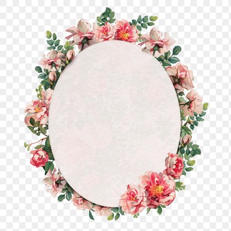 Oval Floral Frame, Pink Rose Frame, Rose Flower Frame, Illustration Reference, Frame Flower, Rosé Png, Watercolor Elements, Rose Frame, Pink Rose Flower