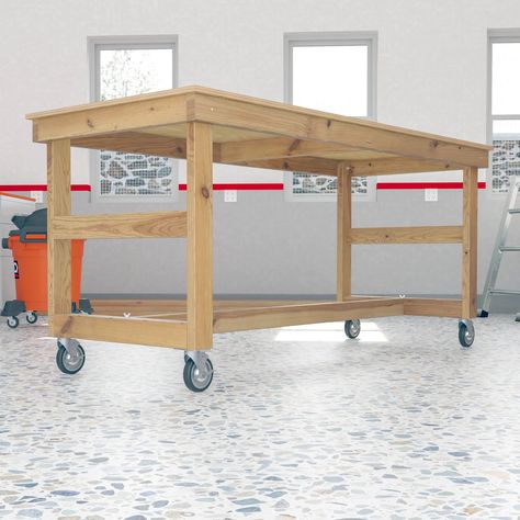 DIY Folding Workbench Plans (PDF Guide) Folding Workbench Plans, Foldable Workbench, Rolling Workbench, Garage Workshop Layout, Workbench Top, Garage Workbench, Building A Workbench, Workbench Designs, Bunk Bed Plans