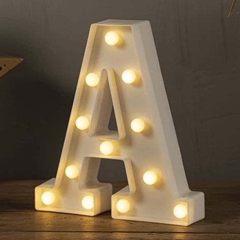 Light Up Letters A Letters With Lights, Bas Mitzvah, Table Wall Decor, Wall Decor Letters, Letter Lights, Lighted Marquee Letters, Alphabet Lighting, Outdoors Birthday Party, Birthday Bar