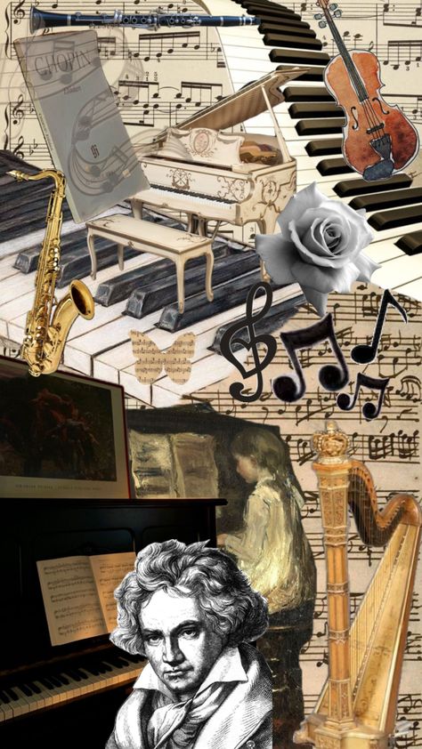 #piano #beethoven #key #notes #instrument Piano Beethoven, Key Notes, Music Aesthetic, Roof Repair, Aesthetic Collage, Collage Art, Cute Wallpapers, Aesthetic Wallpapers, Piano