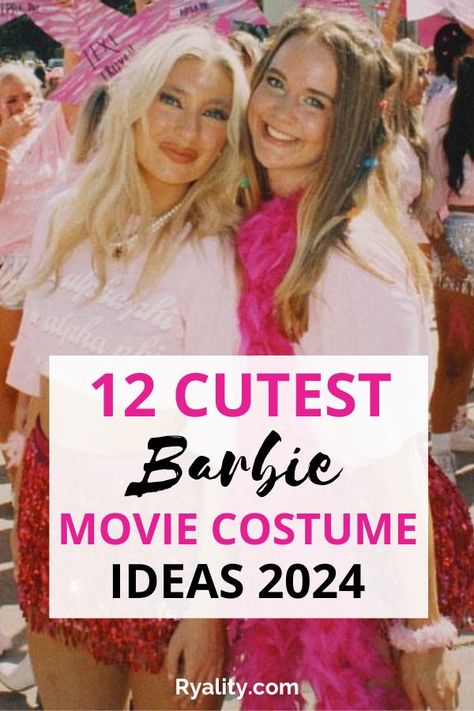 Omg these college barbie costume ideas are SOOO good! Gonna do this one as a duo costume with my bestie Different Barbies Costumes, Barbie Costume Ideas, Sandy Grease Costume, Grease Costume, Iconic Halloween Costumes, 2023 Barbie, Barbie Halloween Costume, Duo Costumes, Barbie Halloween