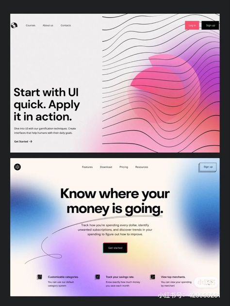 Gradient Landing Page, Website Typography Design, Abstract Web Design, Funnel Graphic, Product Poster Design Ideas, Foundation Illustration, Gradient Website, Modern Web Design Trends, Study Logo