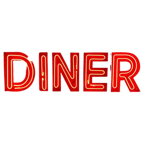 1950’s neon sign Diner. It has new transformer and new wiring. Please note that this sign needs to be created for shipping. There will be fee to make a crate. Diner Neon Sign, Diner Typography, Vintage Diner Aesthetic, Neon Diner, 50s Diner Kitchen, Diner Art, Diner Logo, Diner Aesthetic, 1950s Diner