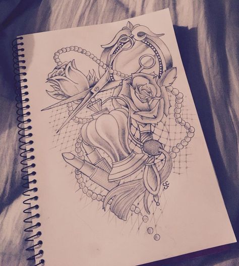 Cosmetology Drawing Ideas, Beautician Tattoo Ideas, Makeup Tattoo Ideas Sleeve, Cosmetologist Tattoo Ideas, Cosmetology Tattoos Sleeve, Makeup Brushes Tattoo, Makeup Artist Tattoo Ideas, Makeup Tattoo Ideas, Cosmetologist Tattoo