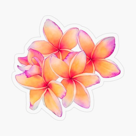 Get my art printed on awesome products. Support me at Redbubble #RBandME: https://www.redbubble.com/i/sticker/Pink-Watercolor-Plumeria-by-jojowatercolors/103492924.O9UDB?asc=u Stickers Watercolor, Summer Stickers Printable, Summer Stickers Aesthetic, Redbubble Stickers, Summer Stickers, Trendy Stickers, Flower Stickers, Stickers Printable, Mobile Stickers