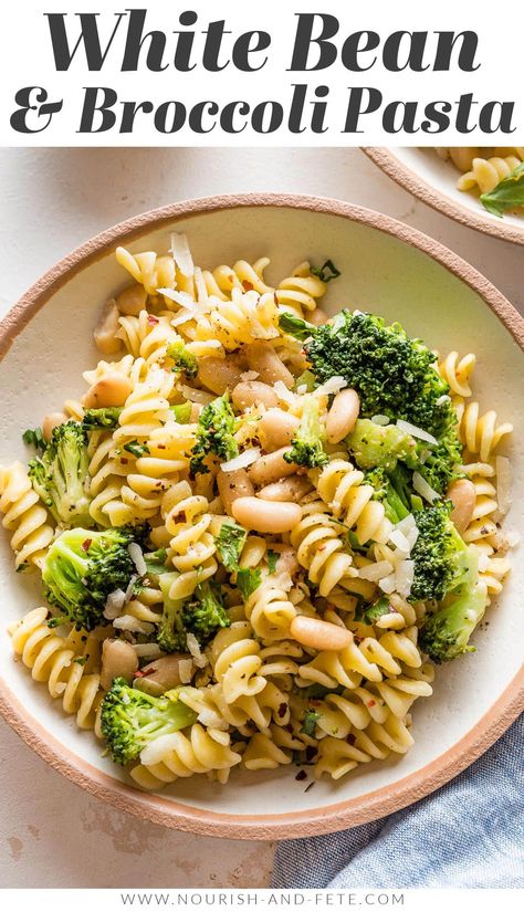 Beans And Broccoli, Pasta With White Beans, Pasta With Lemon, Artichoke Pasta, Bean Pasta, Protein Pasta, Broccoli Pasta, Veggie Pasta, Small Pasta