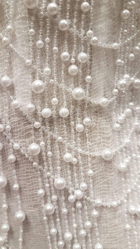 Lanvin Aesthetic, Textiles Aesthetic, Dana Harel, Pearls Aesthetic, Pearl Aesthetic, Pearls And Lace, Pearl Fabric, Pearl Pattern, Fabric Board