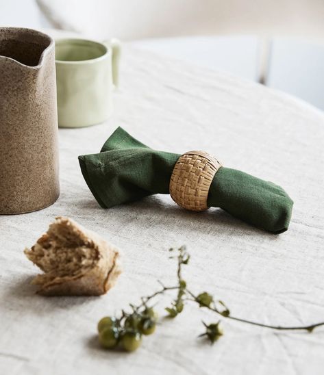 Upgrade your table setting with the sophisticated look of a fabric napkin in a rattan napkin ring. ______ #napkins #napkin #napkinrings #napkinholder #décor #tablesetting #tablesettings #home #nordals #nordalinteriors Organic Nature, Natural Element, Fabric Napkin, Woven Rattan, Napkin Ring, Color Care, Napkin Holder, Table Setting, Napkin Rings