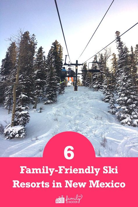 Eight major alpine ski resorts are located in New Mexico, many in the Northeast area of the state, as this is where most snow accumulates. Here are some of the best family-friendly ski resorts in New Mexico. Skiing New Mexico, New Mexico Winter Vacation, Angel Fire New Mexico Winter, Taos New Mexico Winter, Best Family Ski Resorts, Mexico Family Vacation, Snow Vacation, Winter Family Vacations, Mexico Christmas