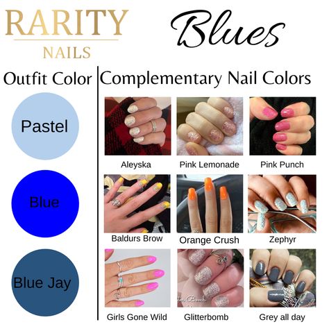 Blue Dress Nails Ideas, Popular Color Schemes, Nail Color Ideas, Pink Punch, Different Nail Designs, Toenail Polish, Orange Crush, Popular Color, Nails Inspo