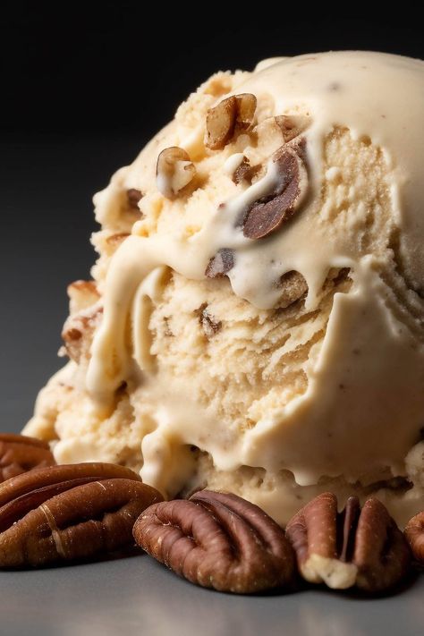 Butter Pecan Ice Cream – Crazy Vegan Kitchen Butter Pecan Ice Cream Recipe, Butter Pecan Ice Cream, Ice Cream Recipes Machine, Vegan Ice Cream Recipe, Pecan Ice Cream, Ice Cream Base, Easy Ice Cream, Homemade Ice Cream Recipes, Butter Pecan