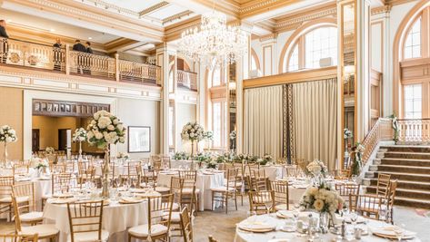 Luxury Event Decor, Wedding Venues Indianapolis, Elegant Ballroom, Indoor Wedding Receptions, Wedding Venues Indoor, Grand Ballroom, Indianapolis Wedding, Wedding Hall, Tables And Chairs