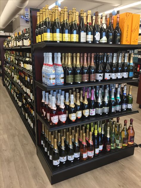 Liquor Store Shelving Liquor Store Shelving, Liquor Store Ideas, Liquor Store Design, Wine Store Design, Wine Shop Interior, Store Shelving, Alcohol Store, Wooden Wine Crates, Alcohol Shop