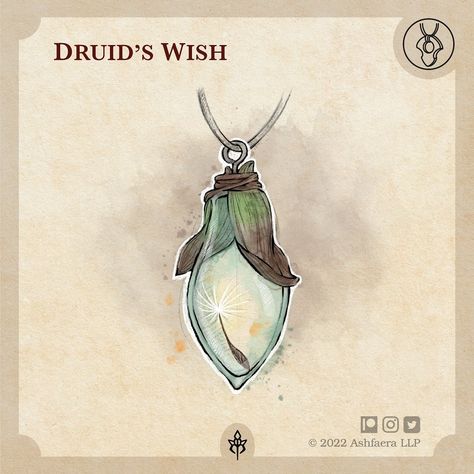 Ashfaera on Instagram: “Druid’s Wish Wondrous item, rare ⠀⠀⠀⠀⠀⠀⠀⠀⠀ When this enchanted seed is planted, all other seeds planted within 5 feet of it grow into…” Druidic Focus Ideas Dnd, Modern Druid Aesthetic, Druid Dnd Aesthetic, Dnd Druid Aesthetic, Druidic Focus, Druid Items, Teifling Character, Druid Oc, Druid Aesthetic