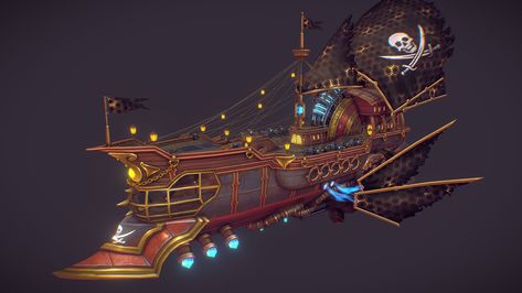 Fantasy Boat, Airship Art, Pirate Ship Model, Lain Iwakura, Flying Ship, Air Ship, Bear Island, Concept Vehicles Sci Fi, Steampunk Airship