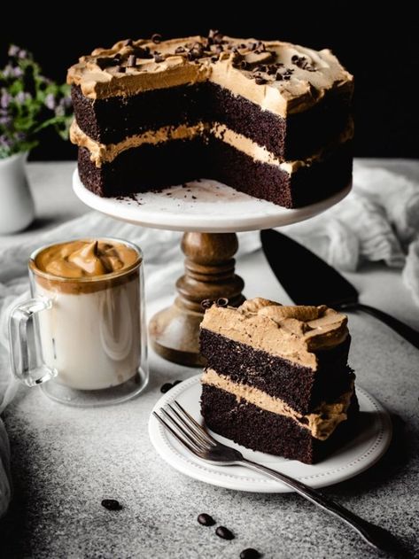 Coffee Chocolate Cake, Sour Cream Chocolate Cake, Chocolate Cake With Coffee, Coffee Chocolate, Best Chocolate Cake, Coffee Cake Recipes, Chocolate Shavings, A Cup Of Coffee, Chocolate Cake Recipe