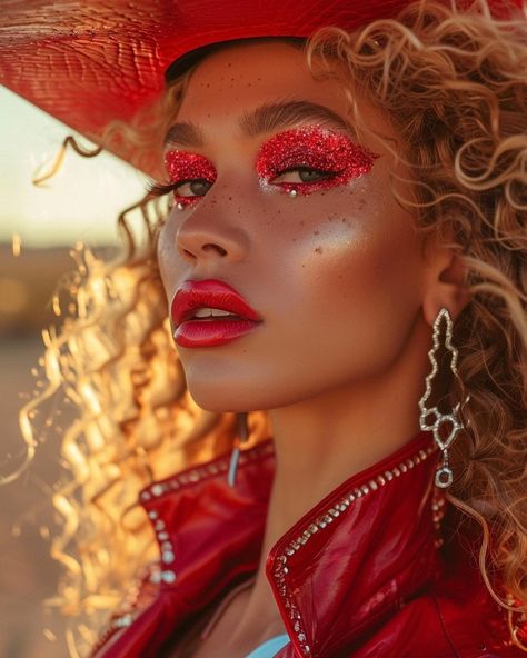 Space Cowboy Makeup Look, Spooky Cowgirl Makeup, Rhinestone Cowgirl Makeup, Cosmic Cowgirl Makeup, Texas Makeup, Rhinestone Wing Makeup, Cowgirl Makeup, Editorial Rhinestone Makeup, Texas Country