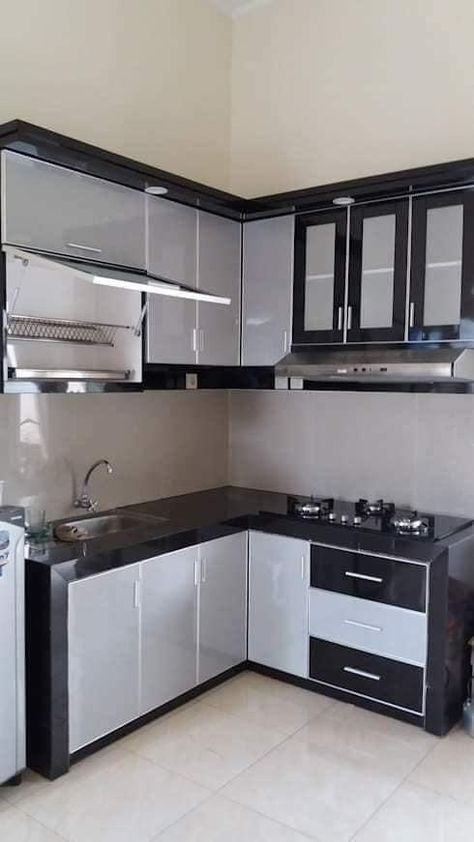 Lemari Dapur Kitchen, Kitchen Set L, Kitchen Set Minimalist, Kitchen Set Aluminium, Aluminum Kitchen Cabinets, Kitchen Wardrobe Design, Small Kitchen Cabinets, Modern Cupboard, Desain Pantry