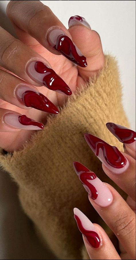 #nailsofinstagram #nailstagram #nailsoftheday #nailsonfleek #nailsoftheday #nailsofinstagram #nailsalon Red Nail Varnish, Nail Theory, Maroon Nail Designs, Maroon Nail, Nails Application, Nail Tattoos, Deep Red Nails, Fake Nails White, Red Gel Nails