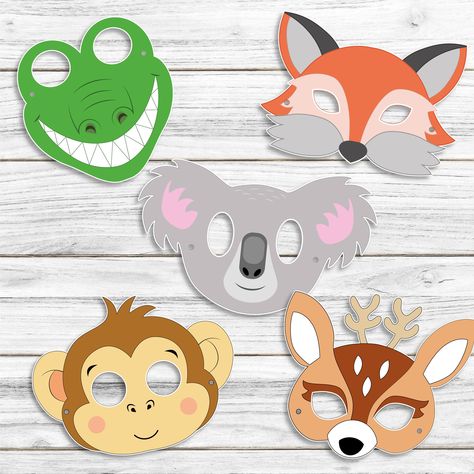 Excited to share the latest addition to my #etsy shop: Wild Animal Masks, forest animal paper mask, Animal Birthday Party,Woodland Forest Animals, Printable Masks, Fox Mask, Bear Mask, Lion Mask https://etsy.me/301N45v #birthday #halloween #kidsbirthdayparty #papercraf Animals Face Mask For Kids, Animal Face Mask Craft, Animals Masks For Kids Crafts, Lion Masks For Kids, Diy Cat Mask, Paper Masks For Kids, Masks Diy Kids, Animal Masks Craft, Mask Design Ideas