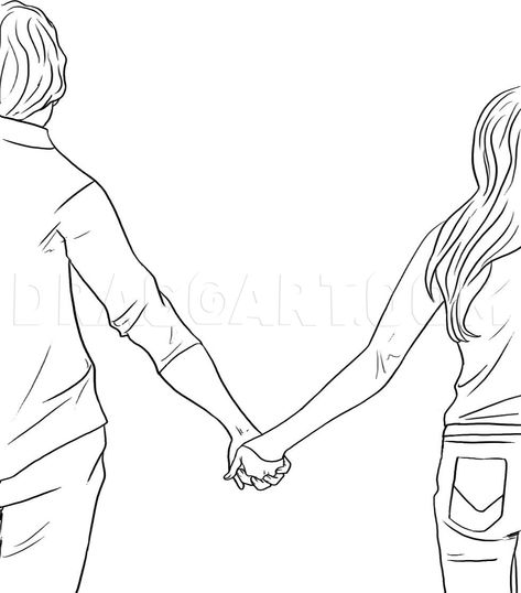 How To Draw Two People Holding Hands, Handholding Couple Pose Drawing, Guy Holding Flowers Drawing, Couples Holding Hands Drawing, Couple Hands Holding Drawing, Holding Hands Drawing Easy, People Holding Hands Drawing, 2 People Holding Hands, Couple Holding Hands Drawing