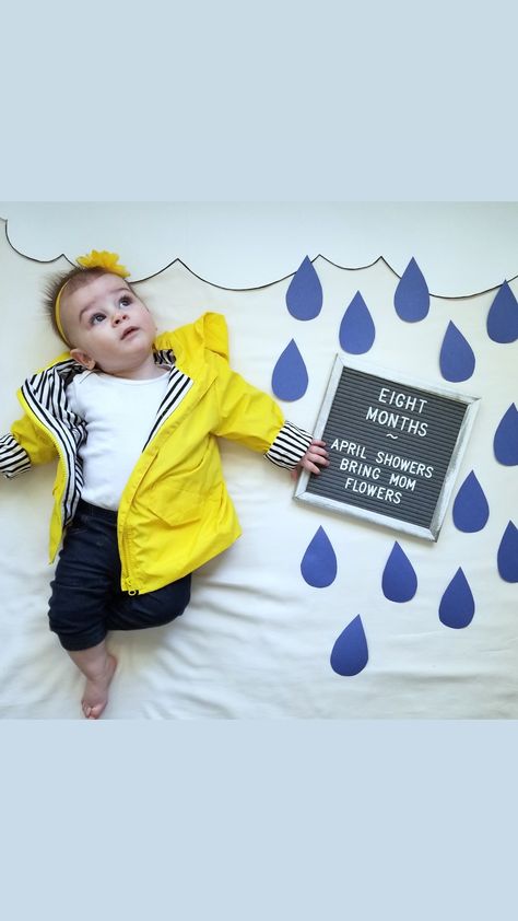 Three Month Milestone Pictures, Spring Baby Monthly Pictures, Letterboard Milestone Pictures, Spring Baby Milestone Picture, April Milestone Picture Ideas, Spring 6 Month Pictures, April Baby Photoshoot Ideas, Spring Milestone Picture Ideas, 7 Month Picture Ideas