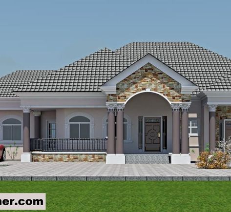 5 Bedroom Bungalow, Cheap House Plans, Modern Bungalow House Plans, Modern Bungalow House Design, Bungalow Style House, House Image, Bungalow Style House Plans, House Plans Mansion, Affordable House Plans