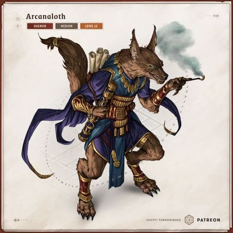 Arcanaloth Token on Patreon Dnd Wizard, Monster Theme, Fantasy Heroes, Isometric Art, Fantasy Theme, Big Bad Wolf, Dnd Art, Bad Wolf, Fantasy Character Design