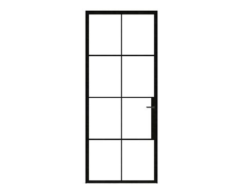 Single Steel Glazed Glass Door 2400x1000 | iSteel Steel Glass Doors, Door Png, Internal Glass Doors, Industrial Door, Minimal Interior, Minimal Interior Design, Door Dimensions, Metal Grid, Glazed Glass