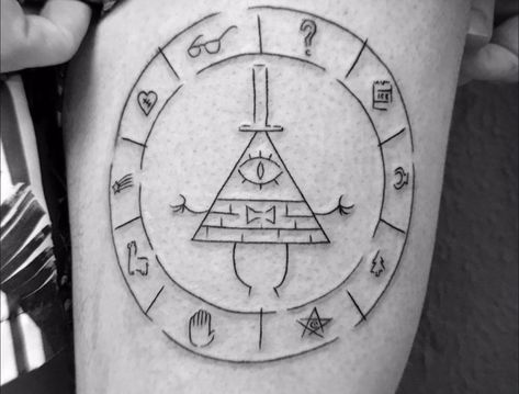 Dipper Tattoo Gravity Falls, Gravity Falls Sibling Tattoo, Bill Tattoo Gravity Falls, Bill Cipher Tattoo Ideas, Bill Cipher Tattoo Design, Bill Cypher Tattoo Design, Gravity Falls Matching Tattoos, Bill Cypher Tattoo Ideas, Agnostic Tattoo