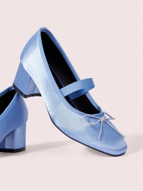 CUCCOO DOLLMOD Bow Decor Chunky Heel Mary Jane Pumps For Women ChristmasI discovered amazing products on SHEIN.com, come check them out! Blue Mary Jane Shoes, Blue Mary Janes, Blue Mary, Hiking Accessories, Bow Decor, Portable Bag, Camping Bag, Mary Jane Pumps, Women Christmas