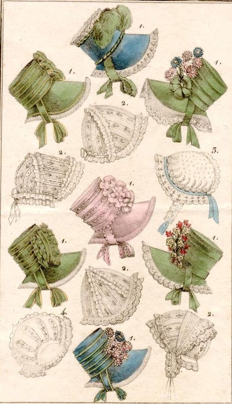 Trimming Regency Bonnets  Links to other interesting historical dress items Poke Bonnet, Historical Hats, Regency Era Fashion, Affordable Shoes, Regency Fashion, Period Outfit, Historical Period, Regency Era, Doll Hat