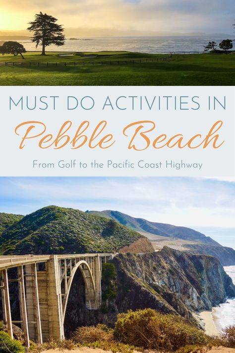 Must Do Activities in Pebble Beach, Compass Roam. Planning a trip to Big Sur or Pebble Beach? In this post, I'm sharing our favorite things to do and must see spots along the coast. From golf to driving highway 1, I've included a variety of places to see on your next trip! Driving Highway, California Places To Visit, Southern California Travel, Pebble Beach California, 17 Mile Drive, Birthday Sleepover, North America Travel Destinations, Beach Dinner, Beautiful California