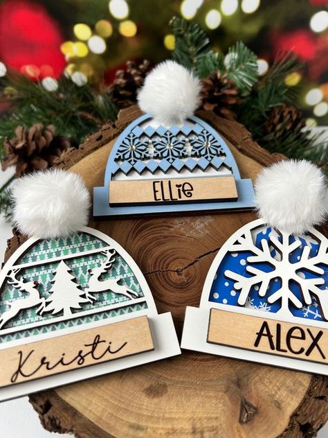 Laser Cut Christmas Ideas Natal, Wood Laser Engraved Gifts, Pine Tree Ornaments, Glow Forge Gifts, Make And Take Christmas Ornaments, Winter Laser Projects, Laser Ideas Wood, Christmas Ornaments Laser Cut, Laser Crafts To Sell