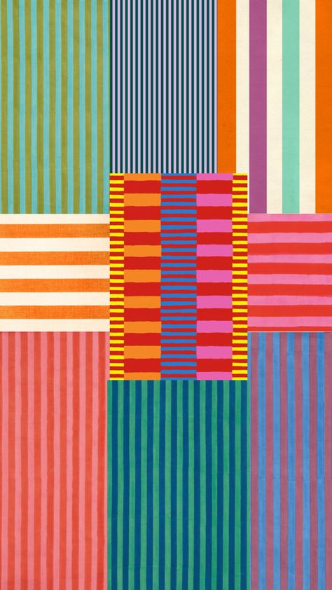 Pop Art Color Scheme, Stripes Aesthetic, Color Block Background, Textile Pattern Design Fashion, Coral Colour Palette, Print Design Trends, Bright Color Schemes, Mixed Patterns, Memphis Pattern