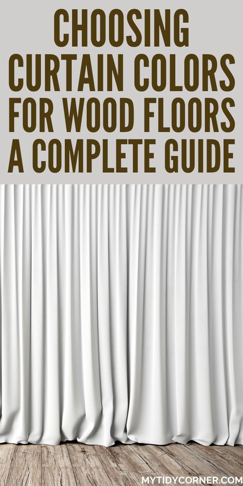 best cutain colors for wood floors Curtains For Dark Floors, Curtains For Dark Wood Floors, Curtains For Light Wood Floors, Curtain Color Ideas, Golden Oak Floors, Wooden Floors Living Room, Bedroom Wooden Floor, Curtain Colors, Dark Wood Floor